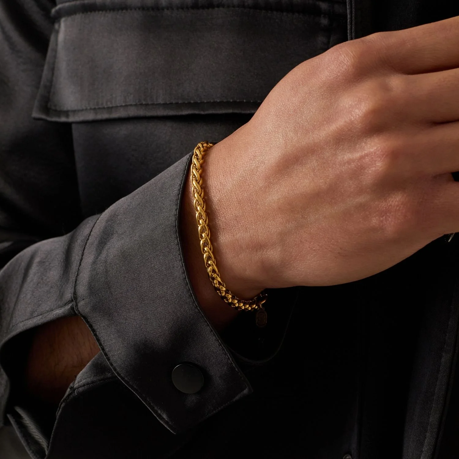 Wheat Bracelet (Gold) 5mm - Image 4